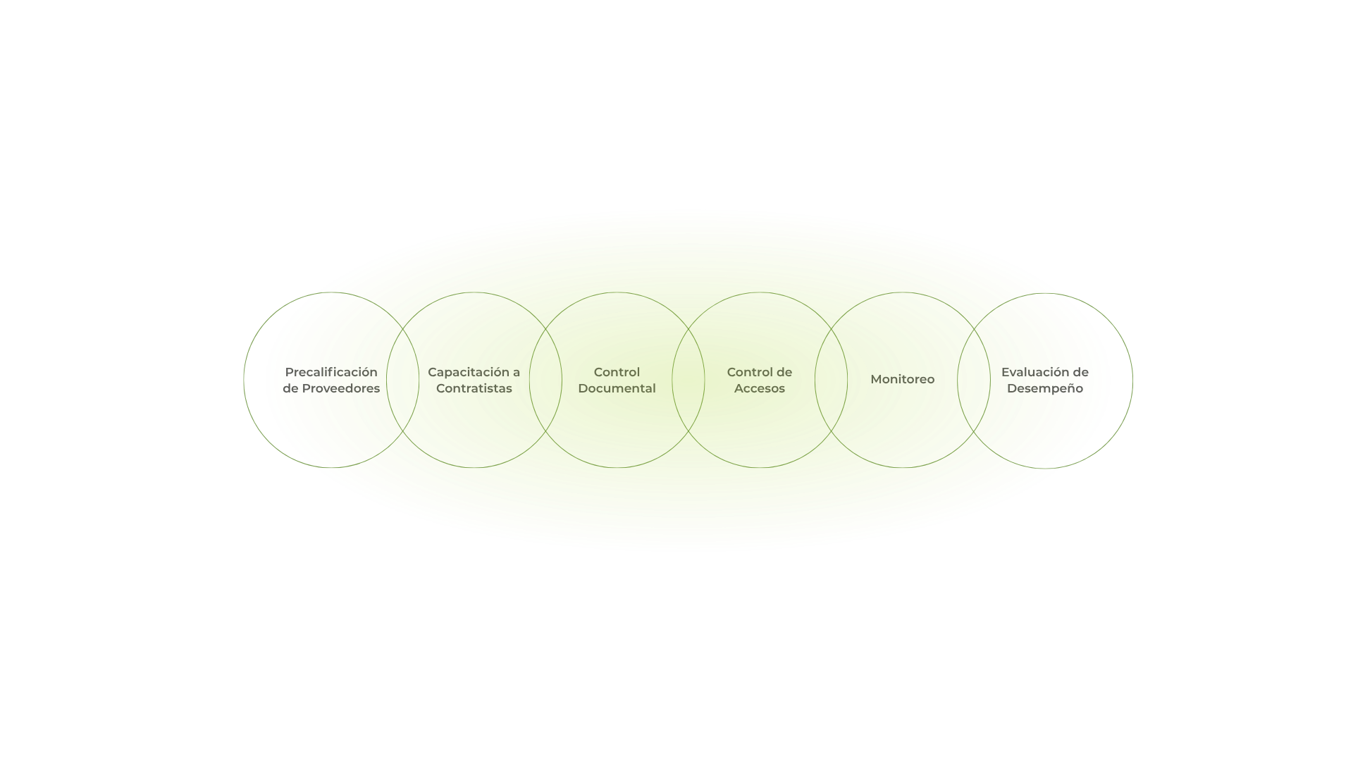 Etapas de gestión: precalificación de proveedores, capacitación a contratistas, control documental, control de accesos, monitoreo y evaluación de desempeño